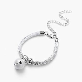 Verstellbares Katzenhalsband für Haustiere im japanischen Stil, handgefertigtes Kätzchen Kätzchen Krawatte Nylonhalsband Pflegezubehör Haustierbedarf mit Glockenverlängerungskette (whi