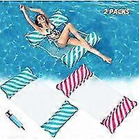 Floating Hammock 2pcs, 4-in-1 Inflatable Hammock Swimming Pool Inflatable Water Hammock, Foldable Floating Hammock Float Ultralight