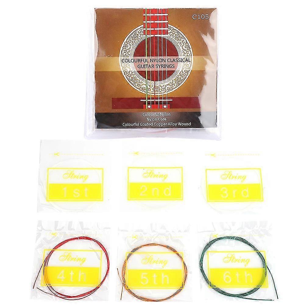 6pcs/Set Metal Nylon Strings Replacement Part Accessory for Classic Acoustic?Guitar