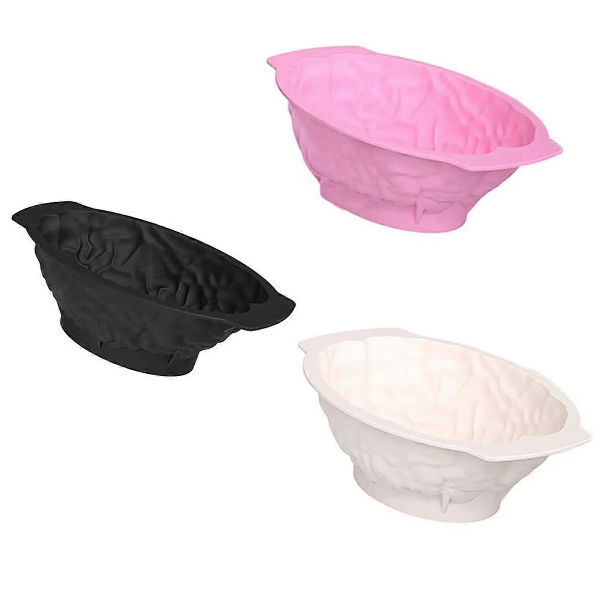 3PCS Brain Jello Mold Humans Brain Cake Mold Halloween Mold Realistic Brain Shape Brain Mold for Cake Decor