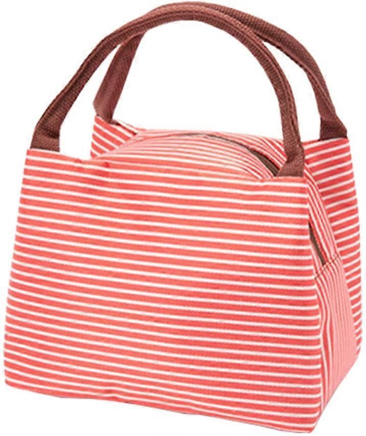 Ladies Lunch Bag Striped Handbag Reusable Lunch Bag Lunch Box Bag Suitable