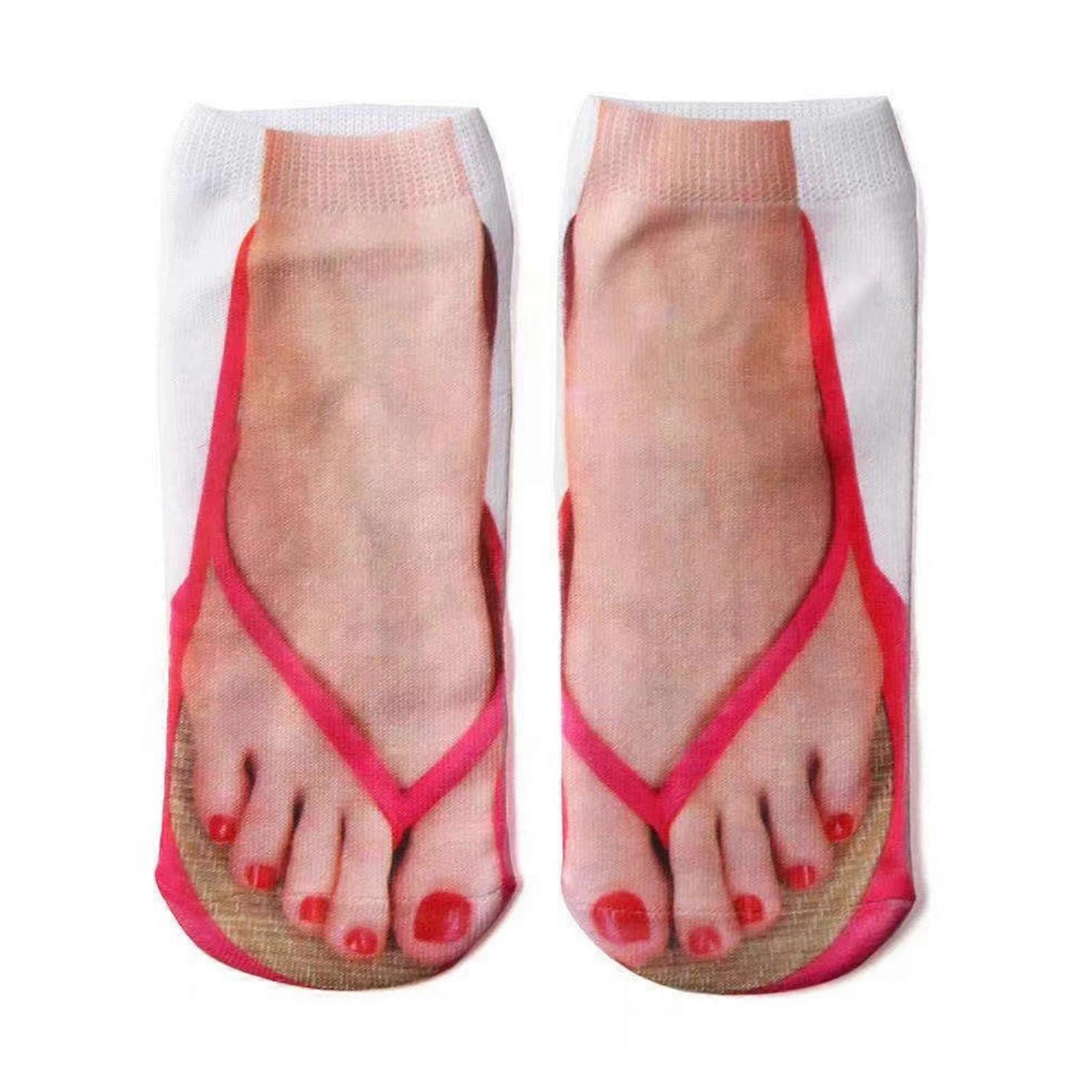 Maniküre Druck Socken Flip Flop Druck Socken 3D Muster Socken lustig versteckt