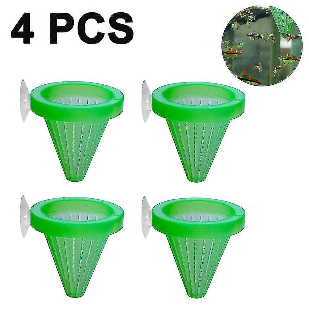 حوض السمك لايف الأحمر دودة مخروط المغذي البلاستيك مع المصاصين4pcs