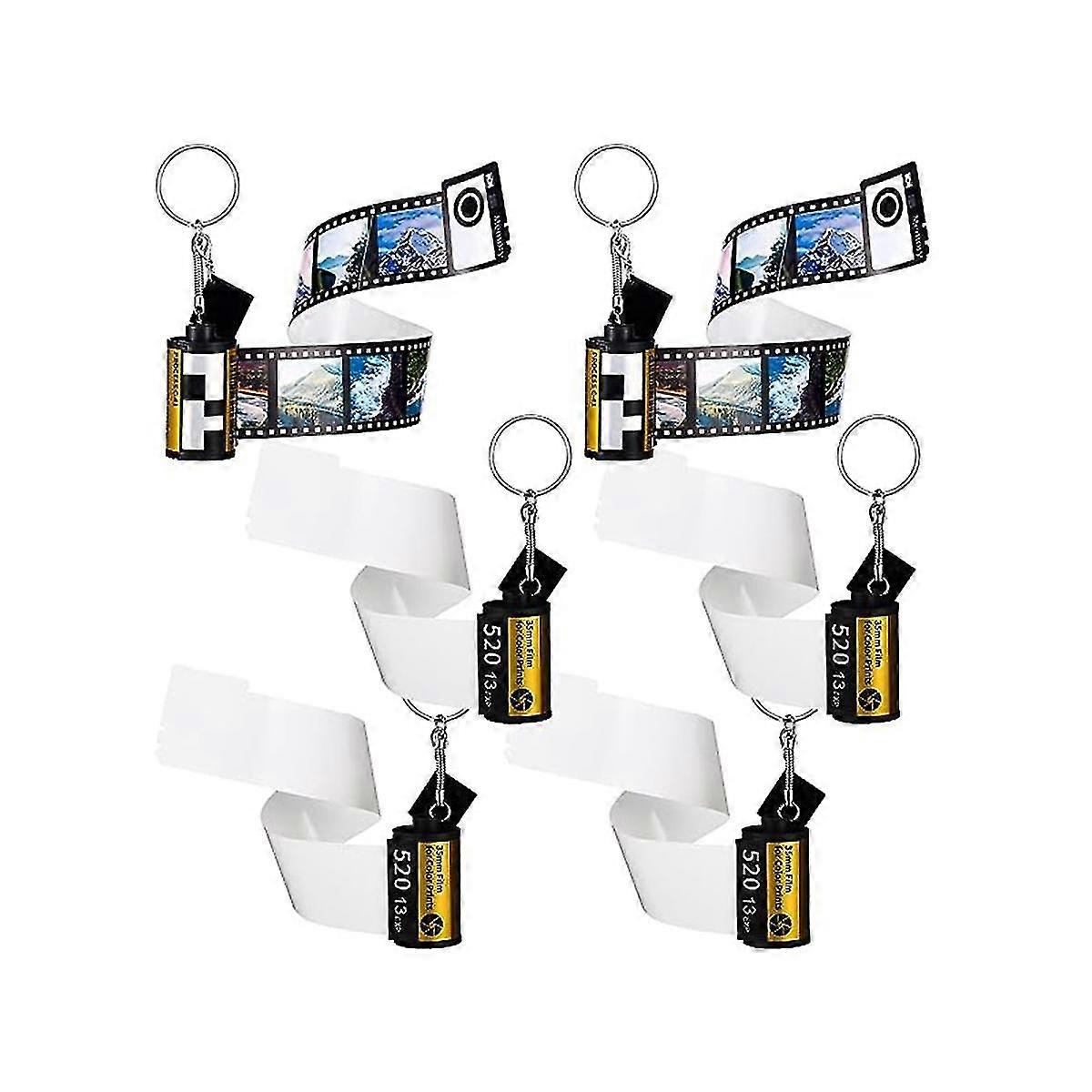 6pcs Sublimation Camera Film Roll Keychain With Photo Album Picture Custom Keychain Women Memory Birthday Scroll Gift