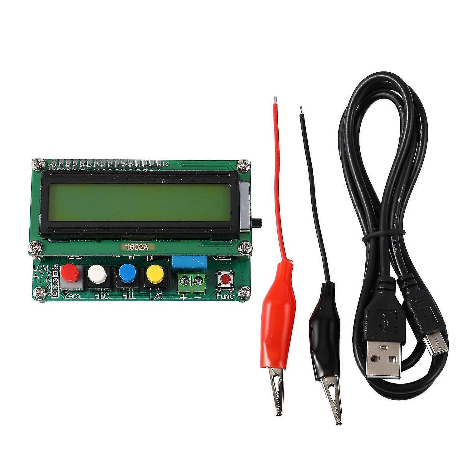 Lc100-a Digital Lcd High Precision Inductance Capacitance Lc Meter Capacitor Tester Frequency 1pf-100mf 1uh-100h Lc100-a + Test Clip