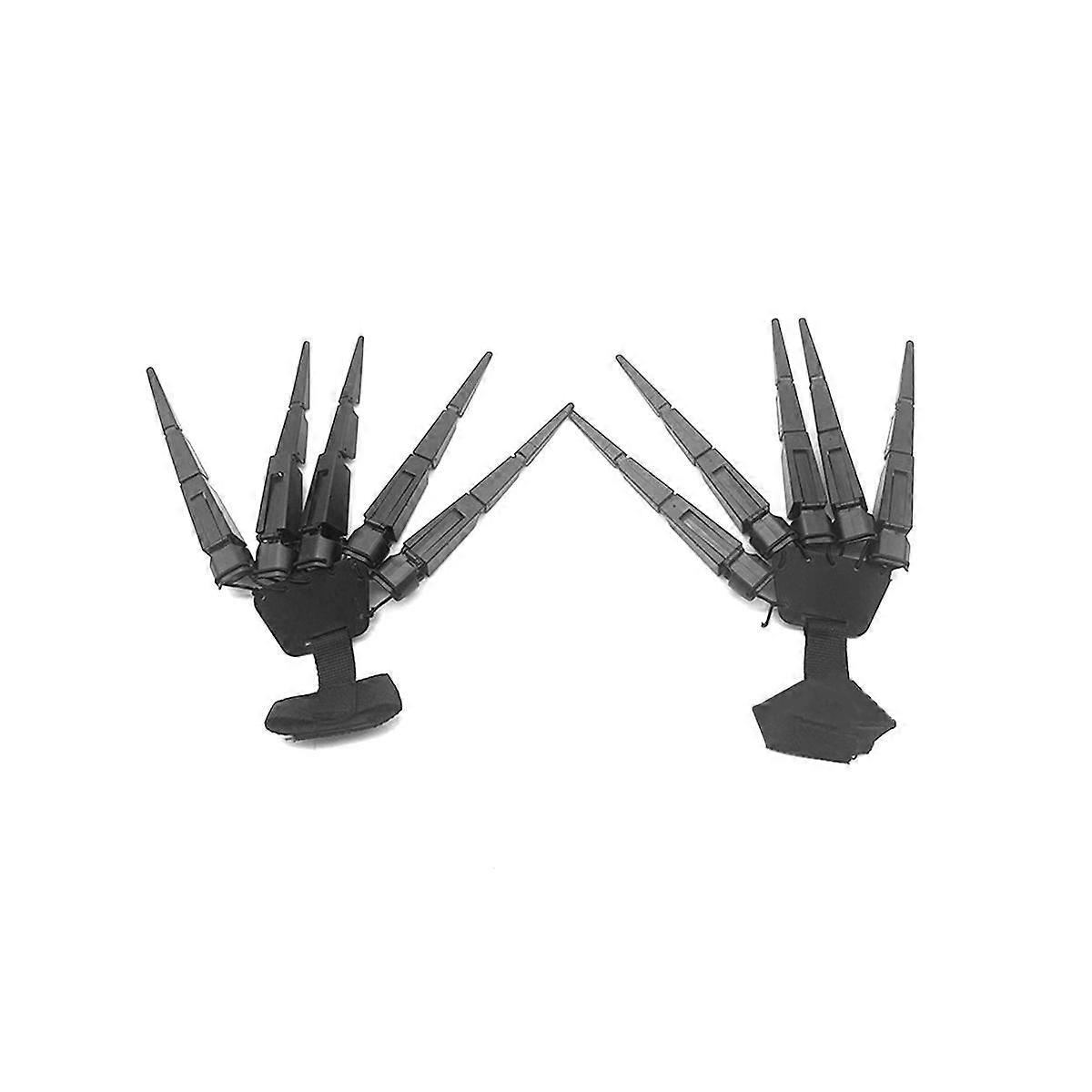 Halloween Articulated Scarry Skeleton Hands Realistic Horror Ghost Claw Props Cosplay Gear Finger,A