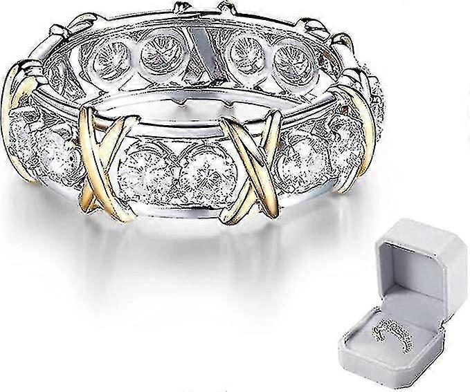 Magnetic Zircon Shaping Cross Full Moissanite Diamond Ring, Unclog Bloodstream And Lymph Nodes-FCY