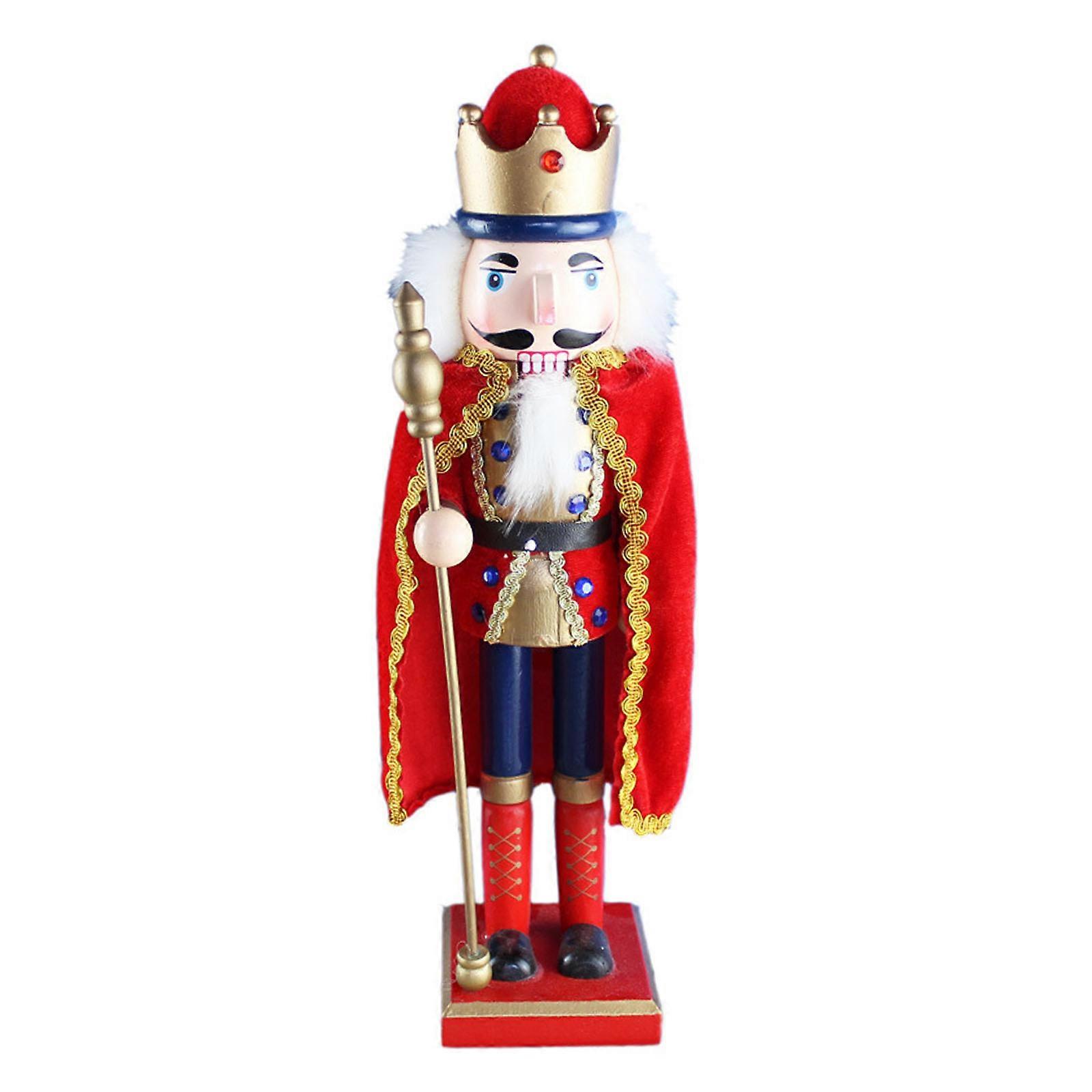 Traditional Wooden Nutcracker 38cm Tall Christmas Decorative Nutcracker King