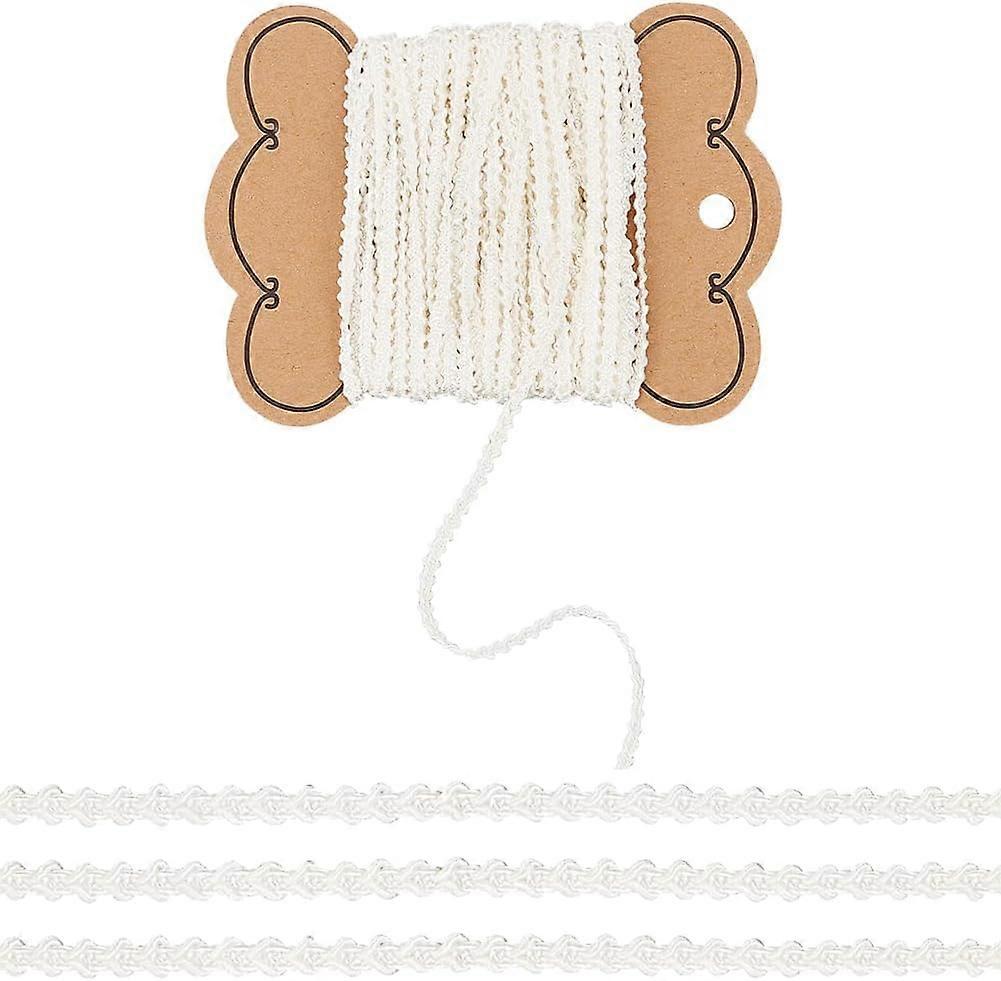 10 Yards White Gimp Braid Trim 1/8 inch Wide Tiny Lace Trim by The Yard Keel Shape Braid Trim Woven Upholstery Decorative Gimp Trim Polyester Braid Tr