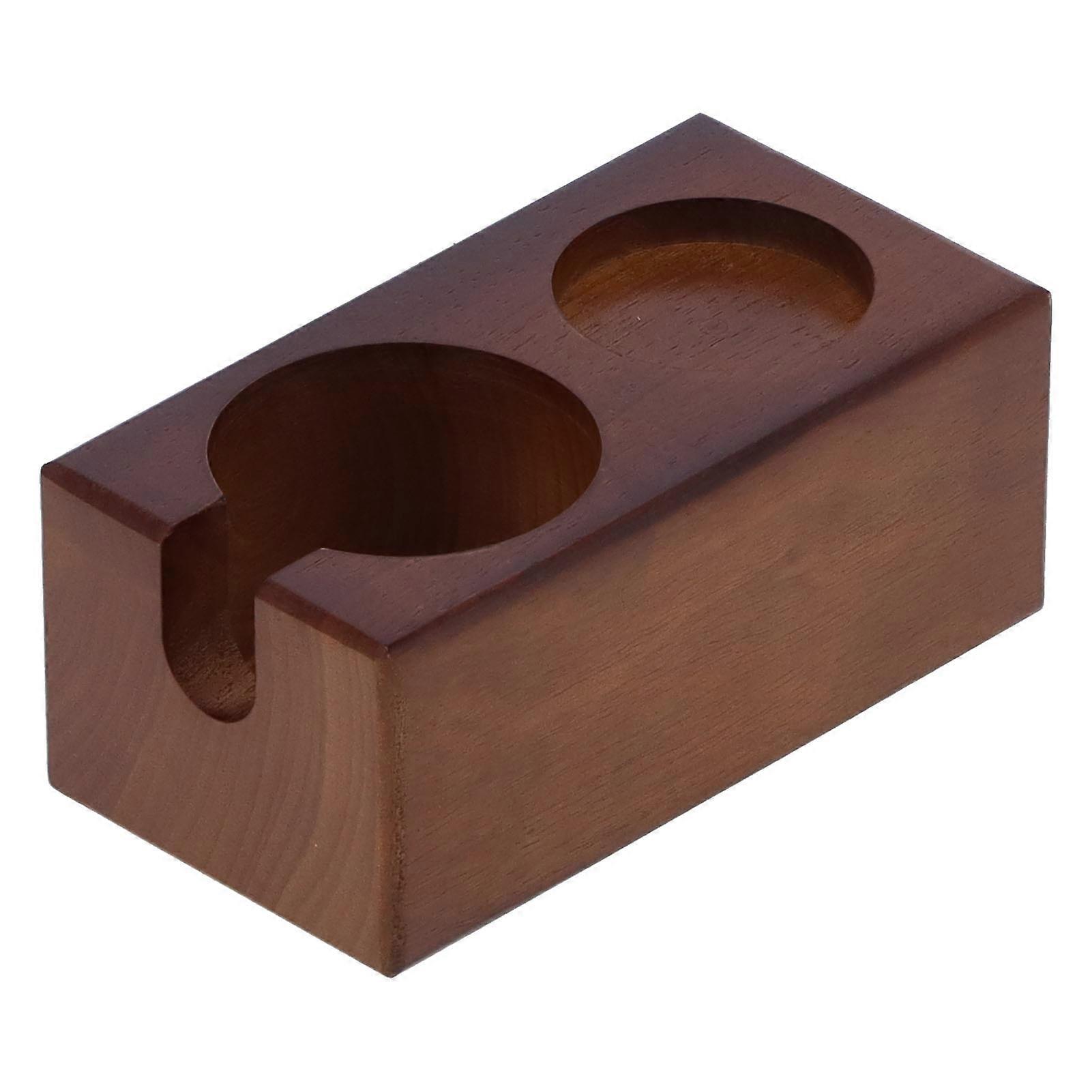 2 Löcher Kaffee Siebträgerhalter Holz Kaffeefilter Tamper Station Ständer AufbewahrungsregalKaffeefarbe