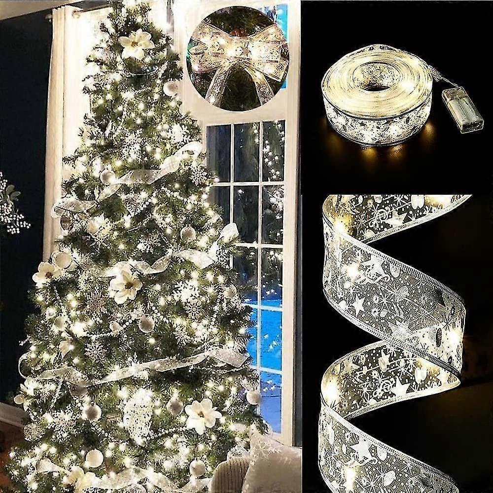 Ribbon Fairy Lights Christmas Decoration Christmas Tree Ornaments Bow String Lights Suitable For Holiday Decorations