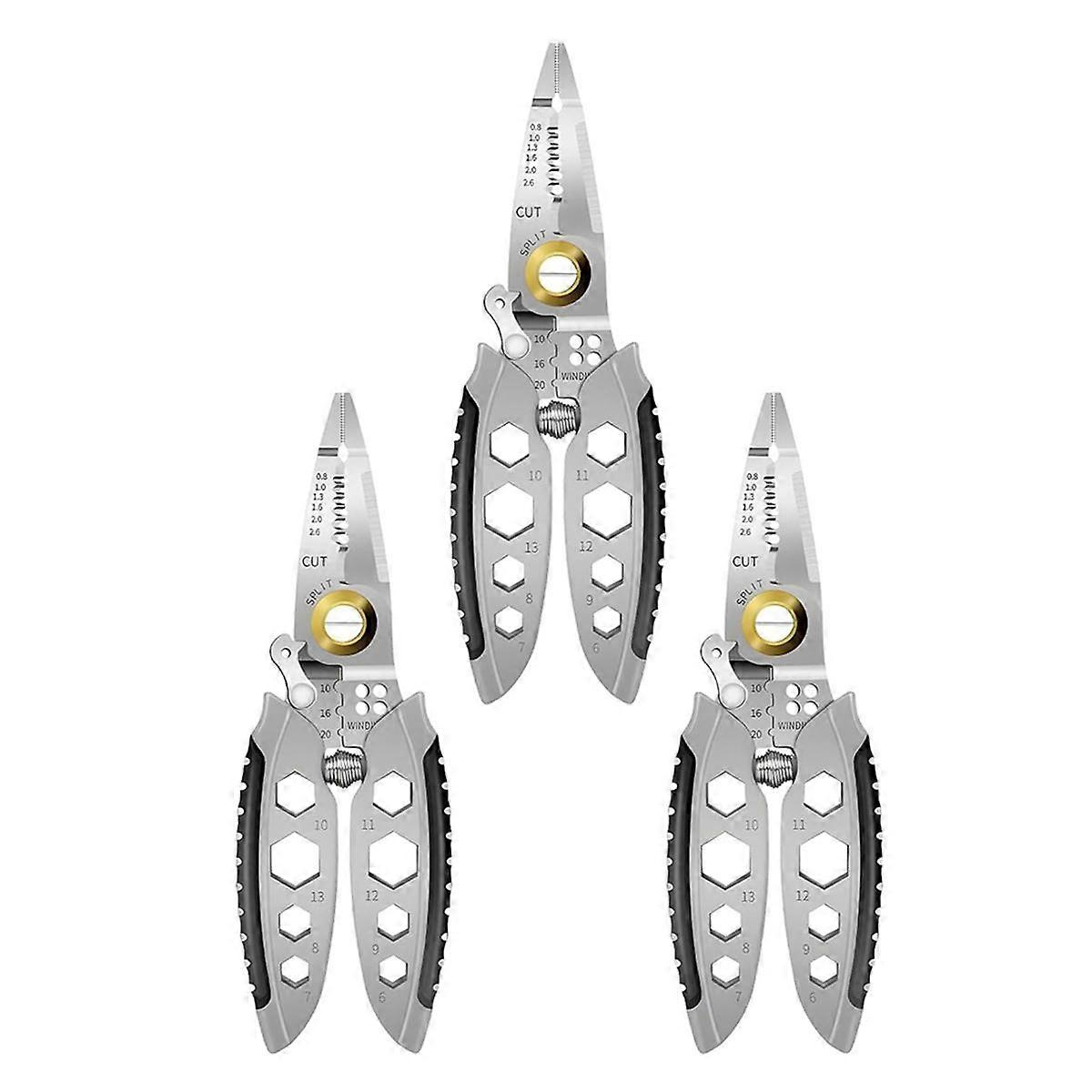 Professional Multi- Wire Stripping Tool, 7-Inch Heavy Duty Electrical Wire Stripping Tool (3PCS)