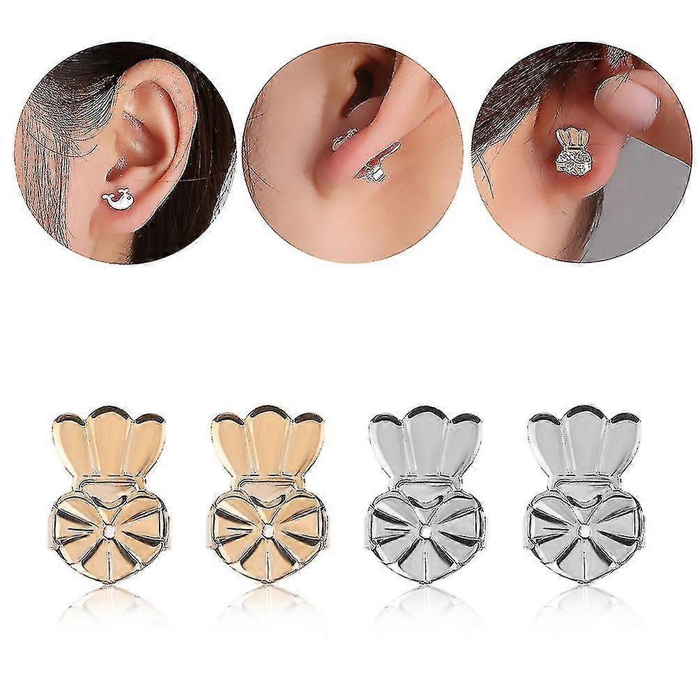 Earring Lifters,hypoallernic Earring Backs For Droopy Ears,adjable (3 Ps, , Silver, )