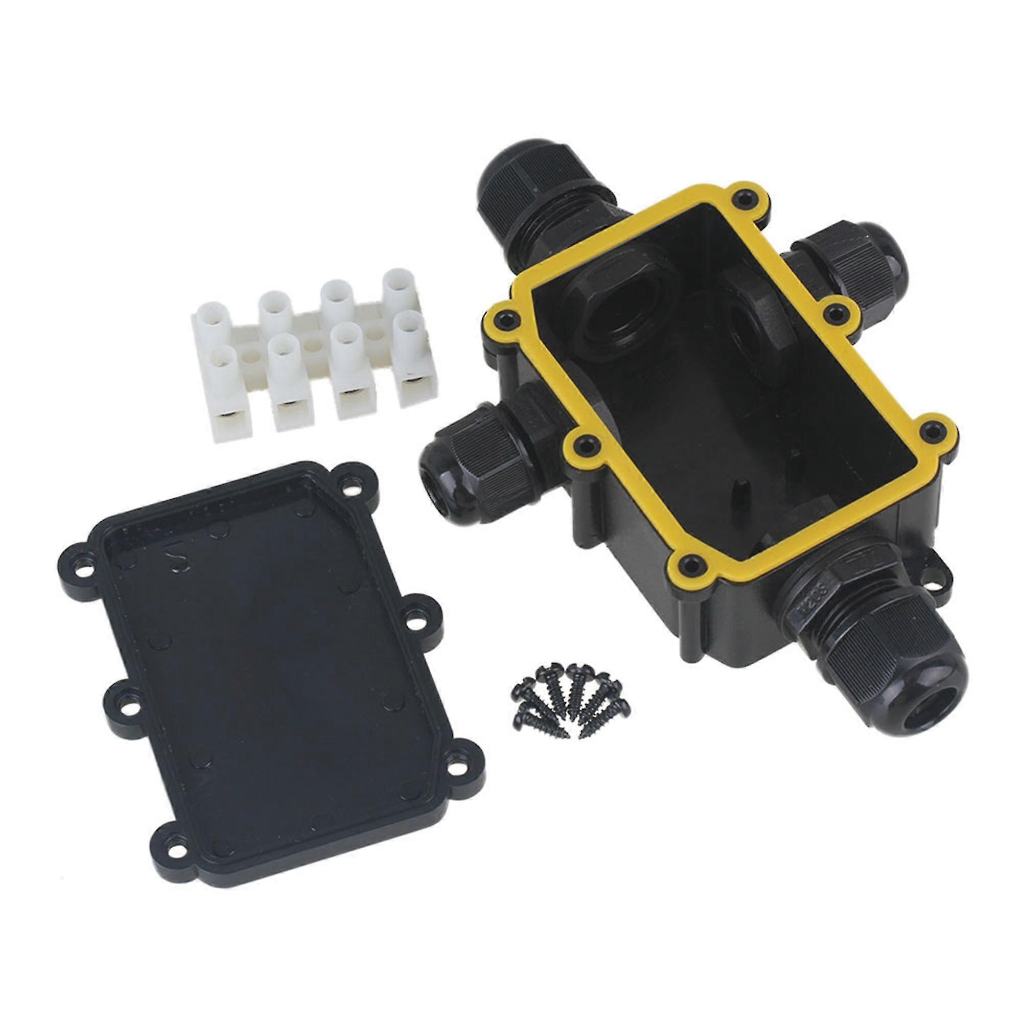 Ip68 With Terminal Outdoor 4-Cable Plastic Black Junction Box