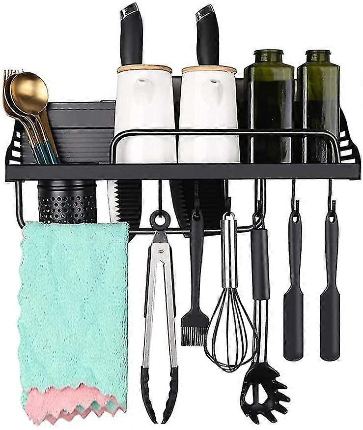 Wall Rack Without Drilling, Storage Rack Storage Rack (Black 40 * 14)