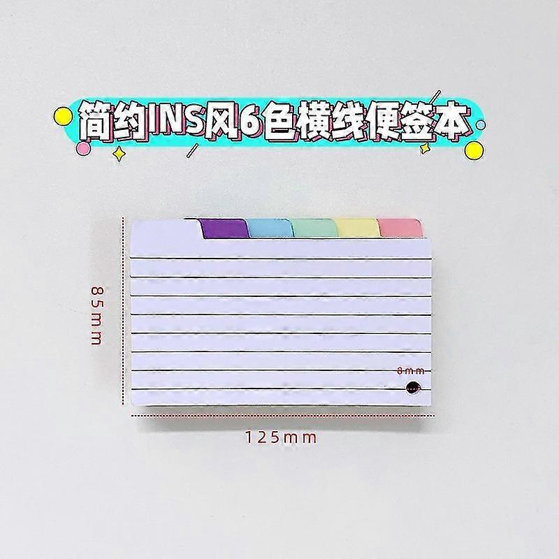 6pcs Office Notepads Memo Pads Lined Flash Cards Index Cards Pads For Study Learning