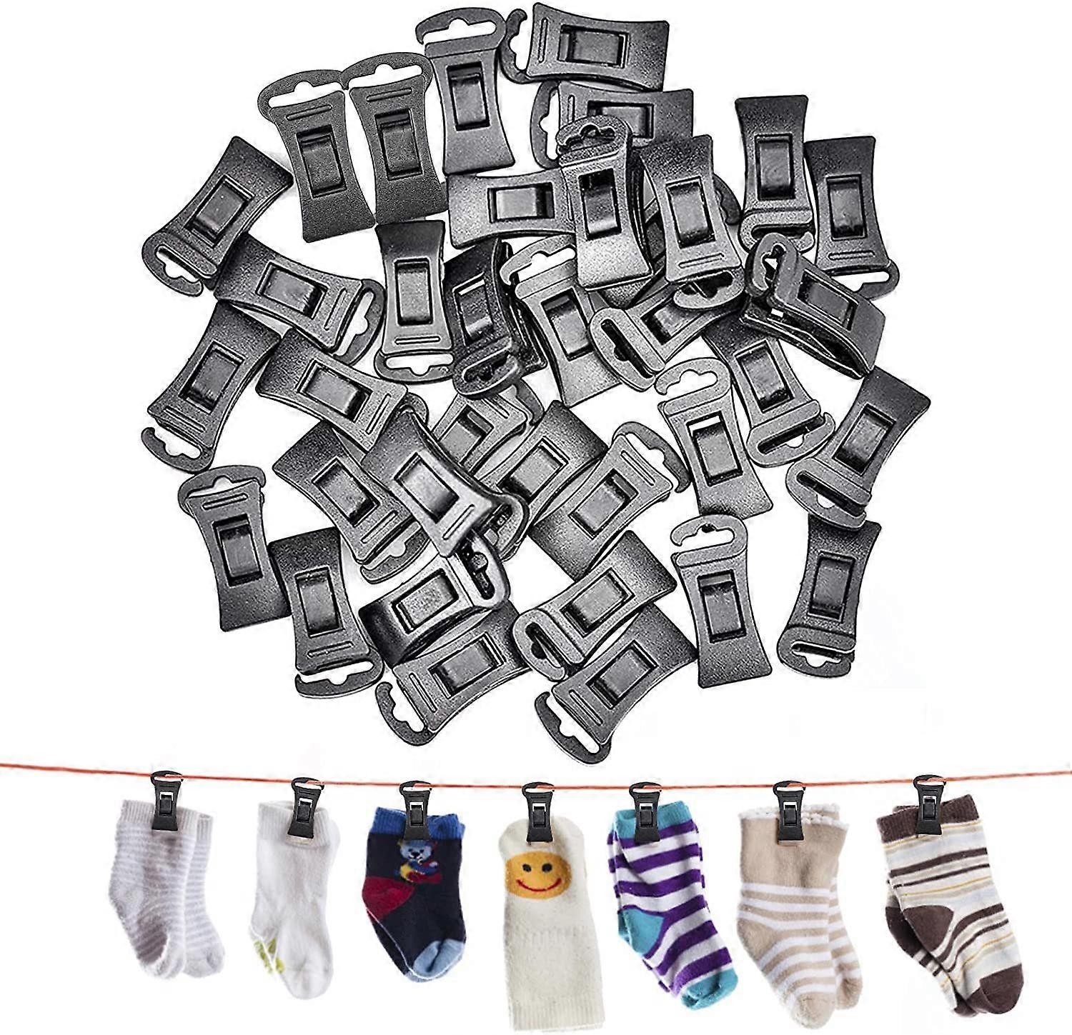 40 plastic sock clips