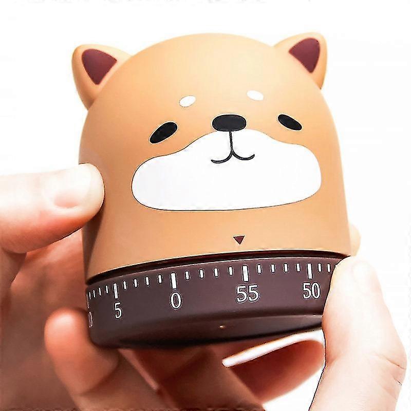 Wabjtam Mechanical Kitchen Timer, Christmas Holiday New Year 60-minute Wind Up Dial 360 Rotating Dog Countdown Egg Reminder, No Batteries Loud Ring