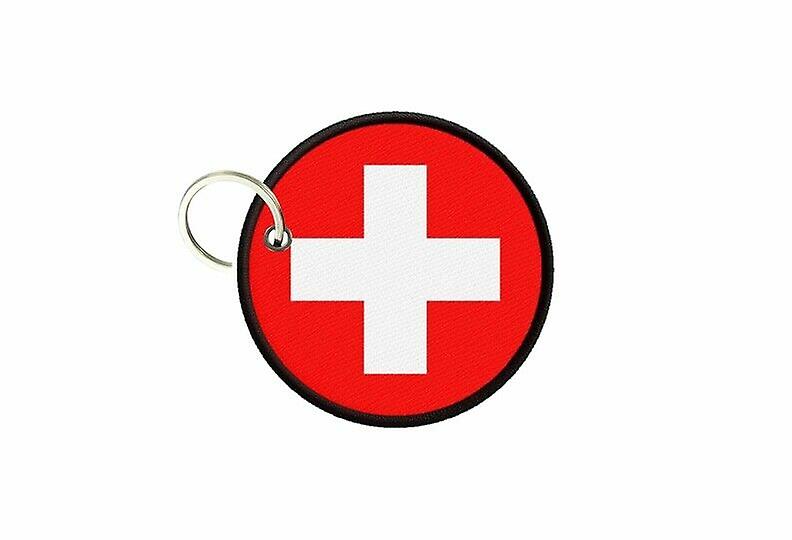 Keychain keys Swiss flag swiss print round round