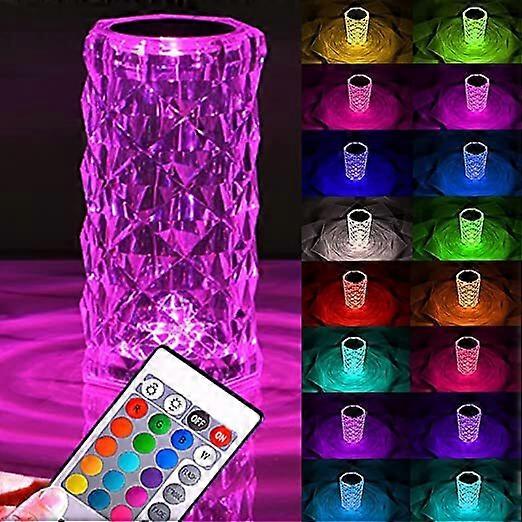 Crystal Diamond Night Light Romantic Rose Acrylic LED Table Lamp