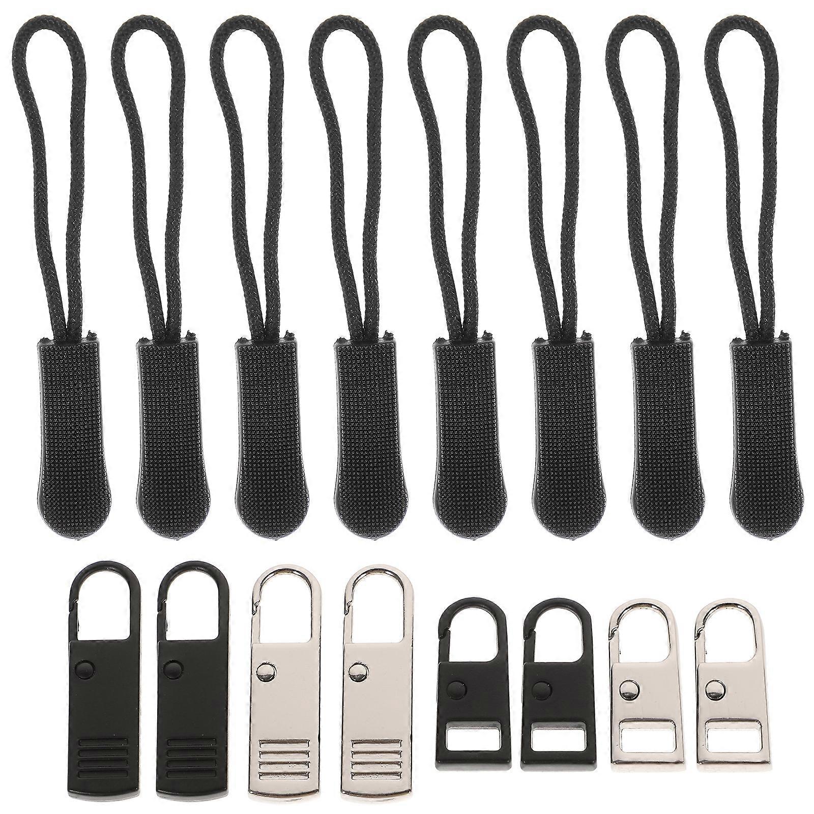 16Pcs Zipper Pull Tab Alloy Zipper Puller Replacement Puller Slider Detachable Zipper Extender