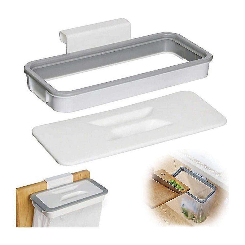 Closet Trash Can 1 x Garbage Bag Holder Handy Garbage Bag Holder Hanging Basket Portable with Lid