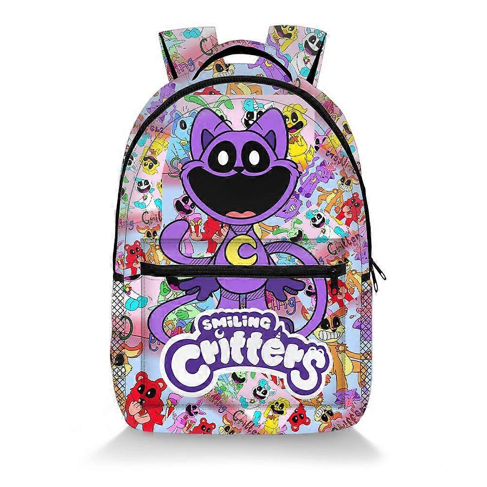 Poppy's Playtime Chapter 3 Smiling Critters Printed Backpack Student Polyester Cartoon Children's Backpack