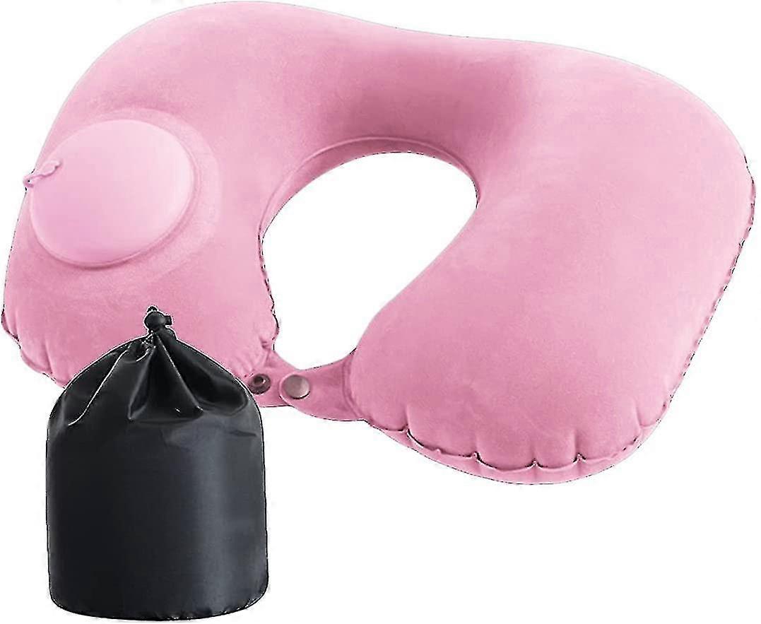 Portable U-shaped Inflatable Pillow (pink)