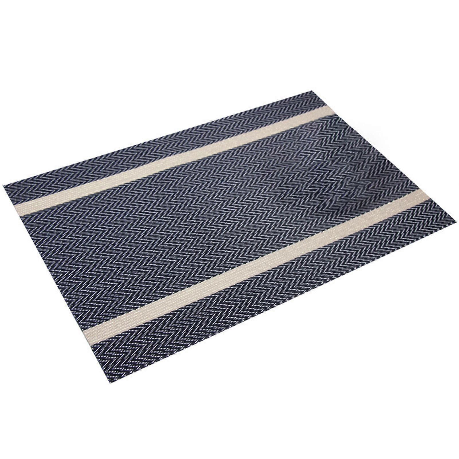 Table Mat Waterproof Heat-resistant PVC Stripped Pattern Bowl Mat for Restaurant