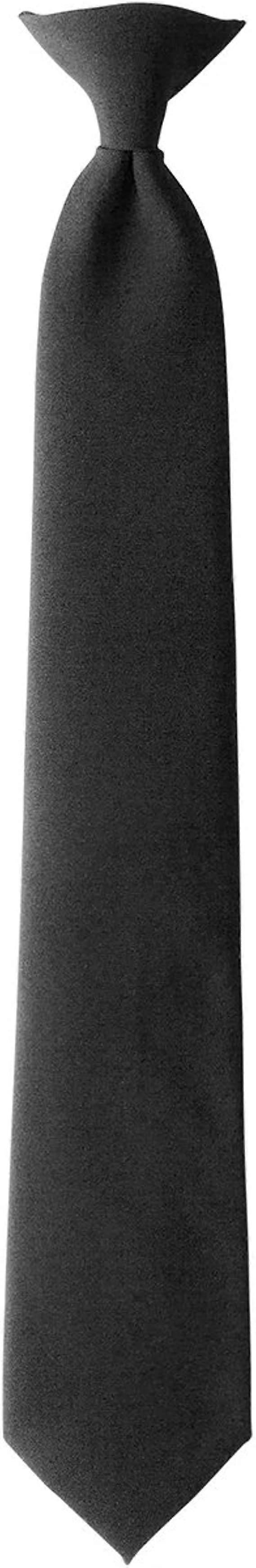 Uniform Solid Clip-On Tie with Buttonholes, Black