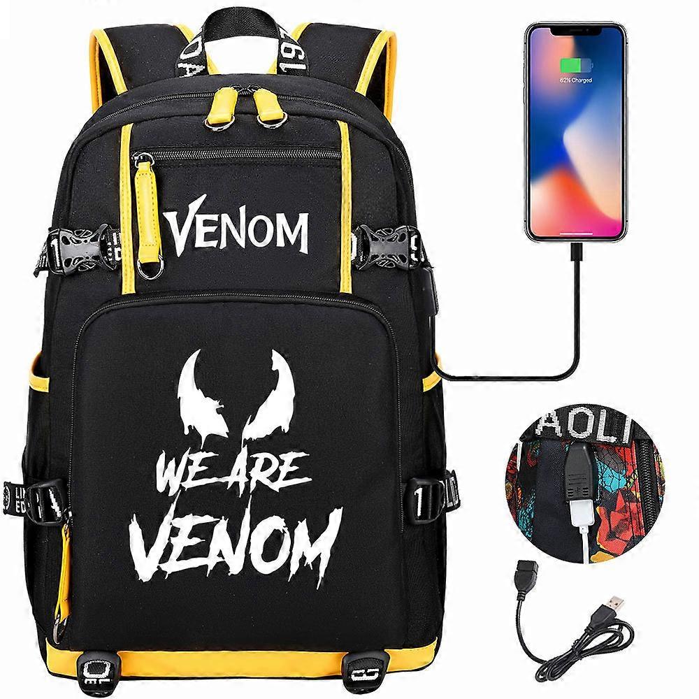 Backpack with Luminous Venom Design, Suitable for Women and Men, Anime Theme, Travel and School High Quality