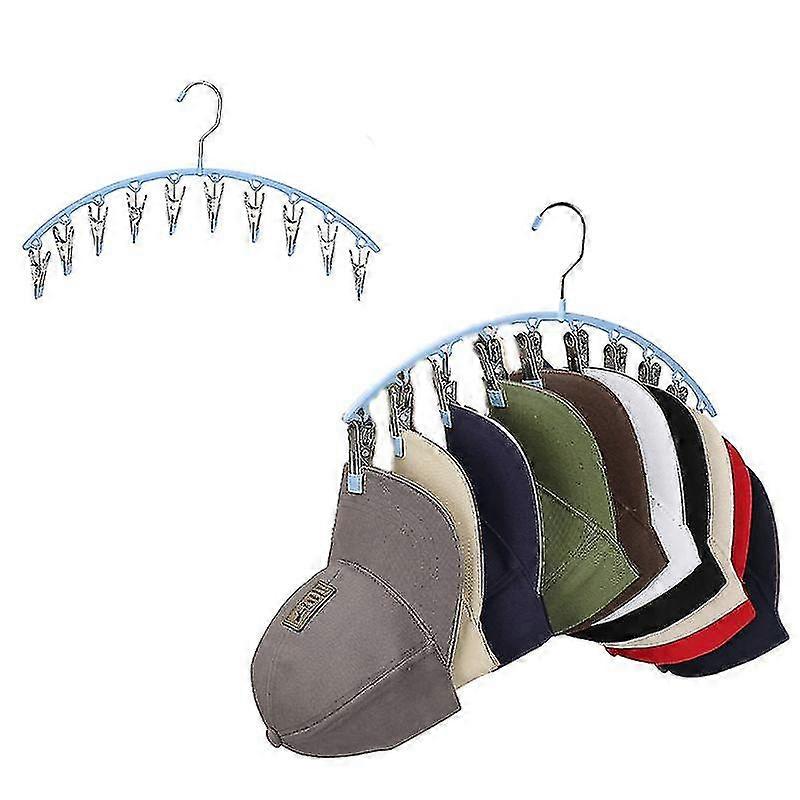 Closet Hat Hangers Baseball Caps Rack With 10 Large Clips, For Baseball Caps