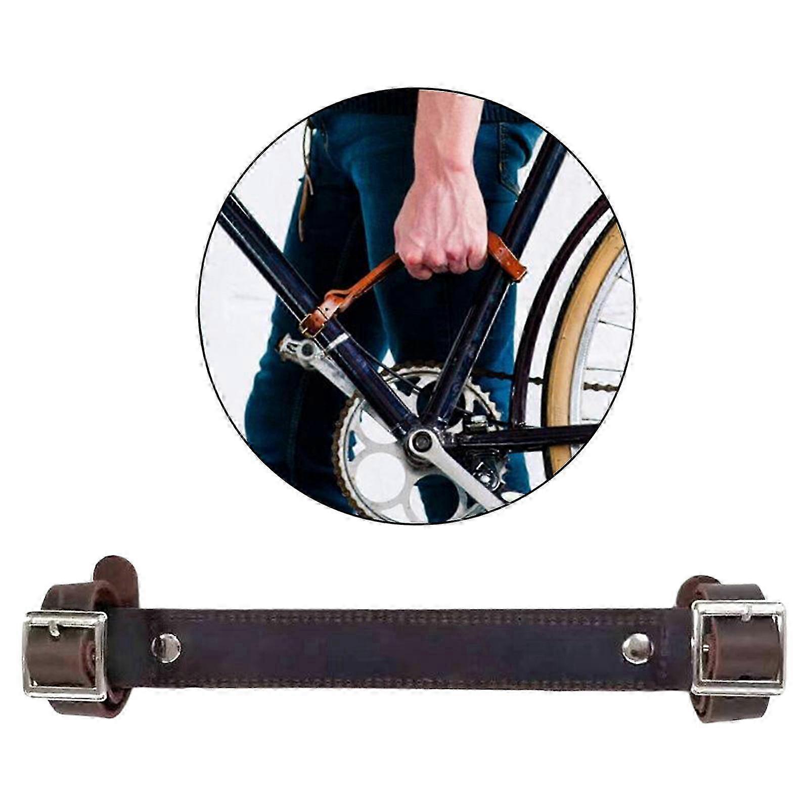 Adjustable Bike Frame Carry Handle Carrier Accessories Bicycle Lifting Leather Strap Frame Handle Lifter for Folding Bike