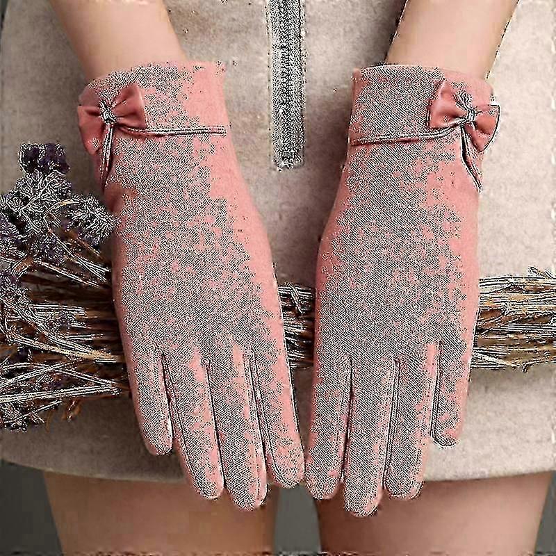 Winter Damen Warm Bow Handschuhe