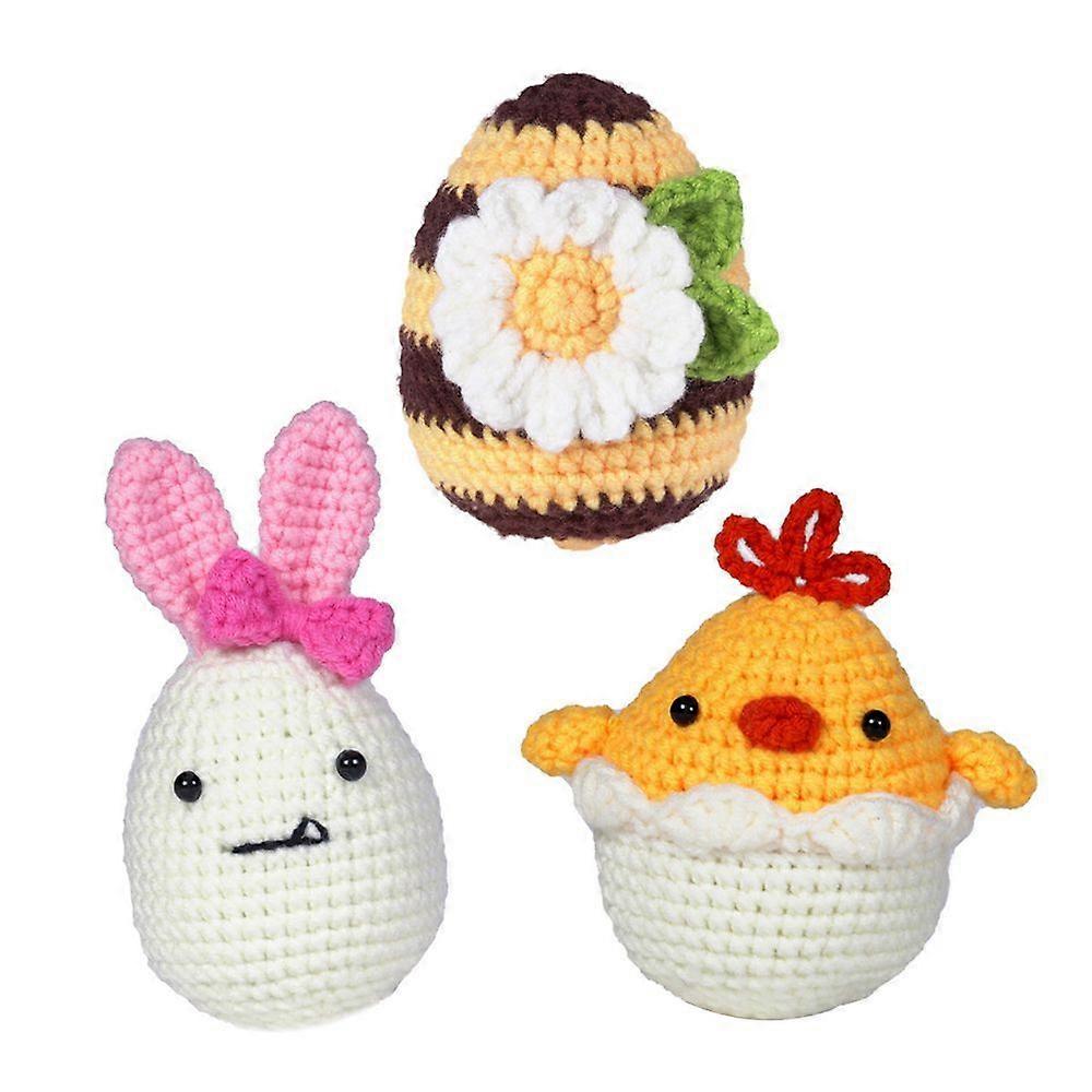 Adults Kids Crochet Kit DIY Animal Crochet Set Rabbit Chicken Egg Crochet Doll Making Kit with Detailed Tutorials for Beginners