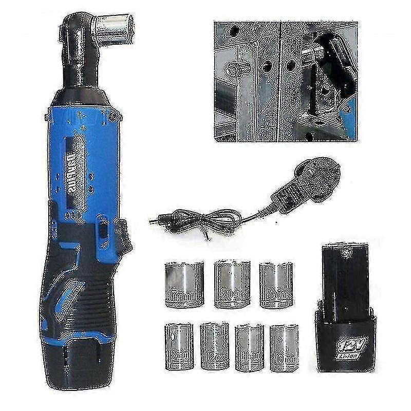 Cordless Electric Ratchet Wrench 3/8" 12v Power Wrench Tool Kit