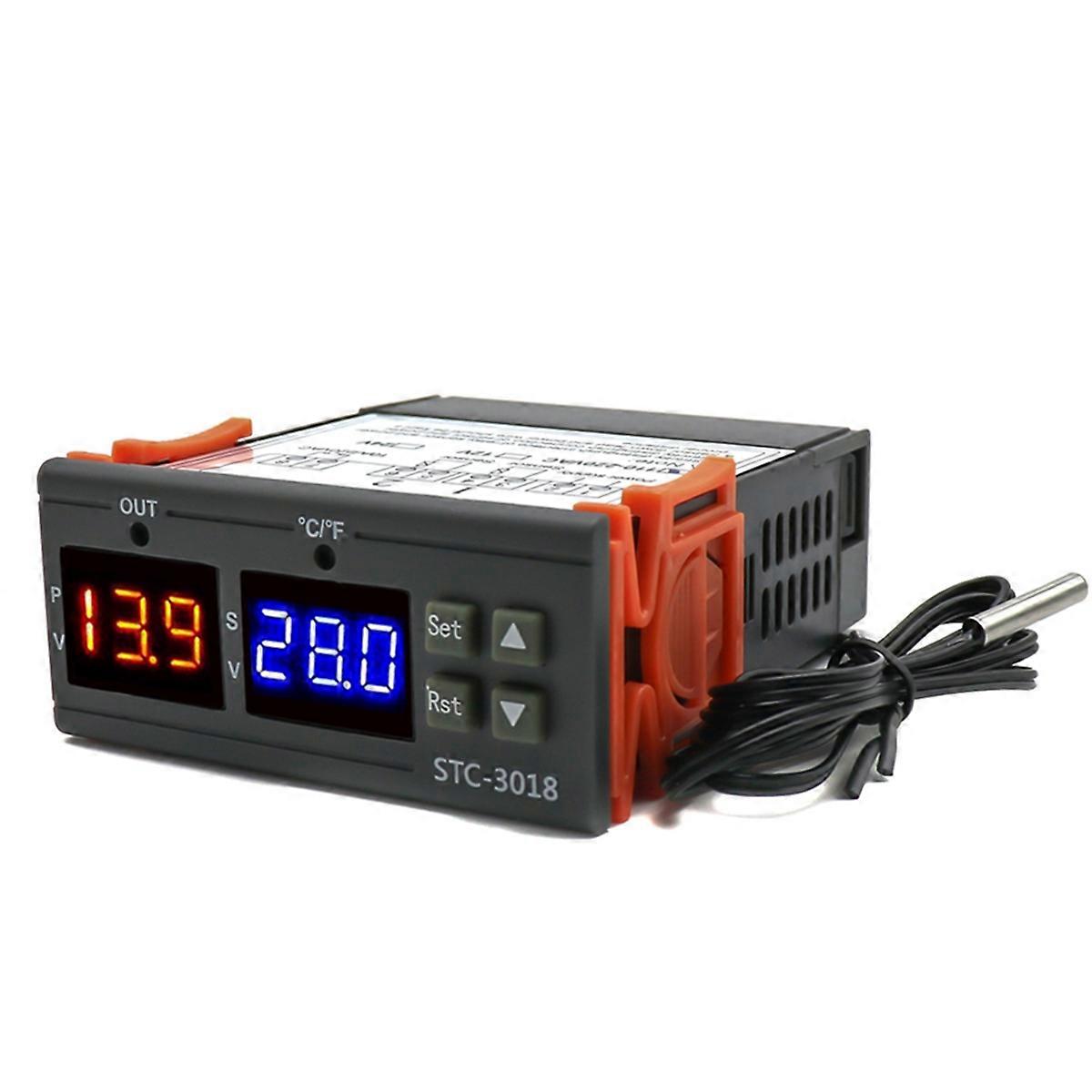 STC-3018 Dual Digital Temperature Controller Two Relay Output Thermoregulator Thermostat with Heater Cooler 24V