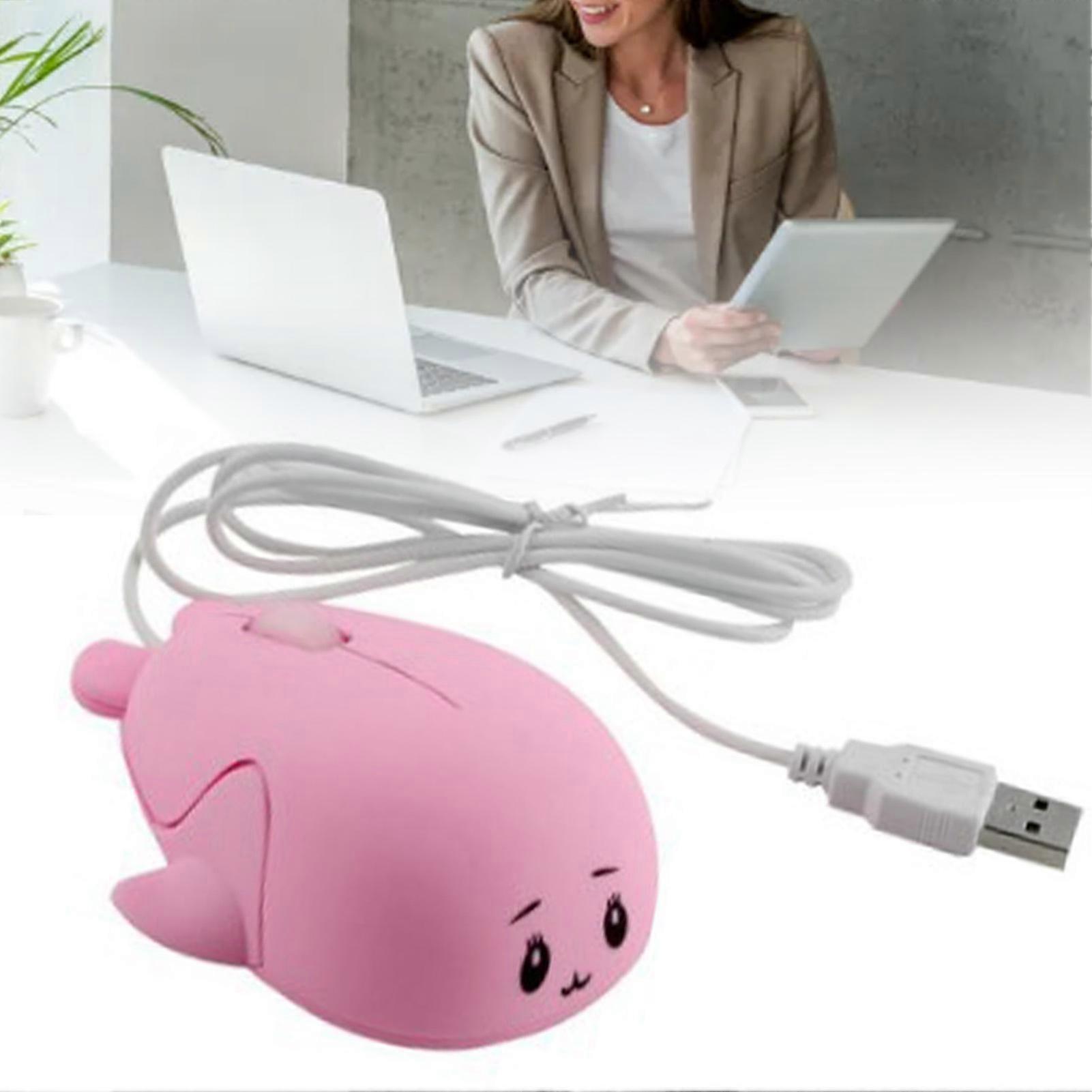Cartoon Wired Mouse Multifunctional Ergonomic Design Innovative Cute USB Computer Mouse for Computer Laptop Desktop 