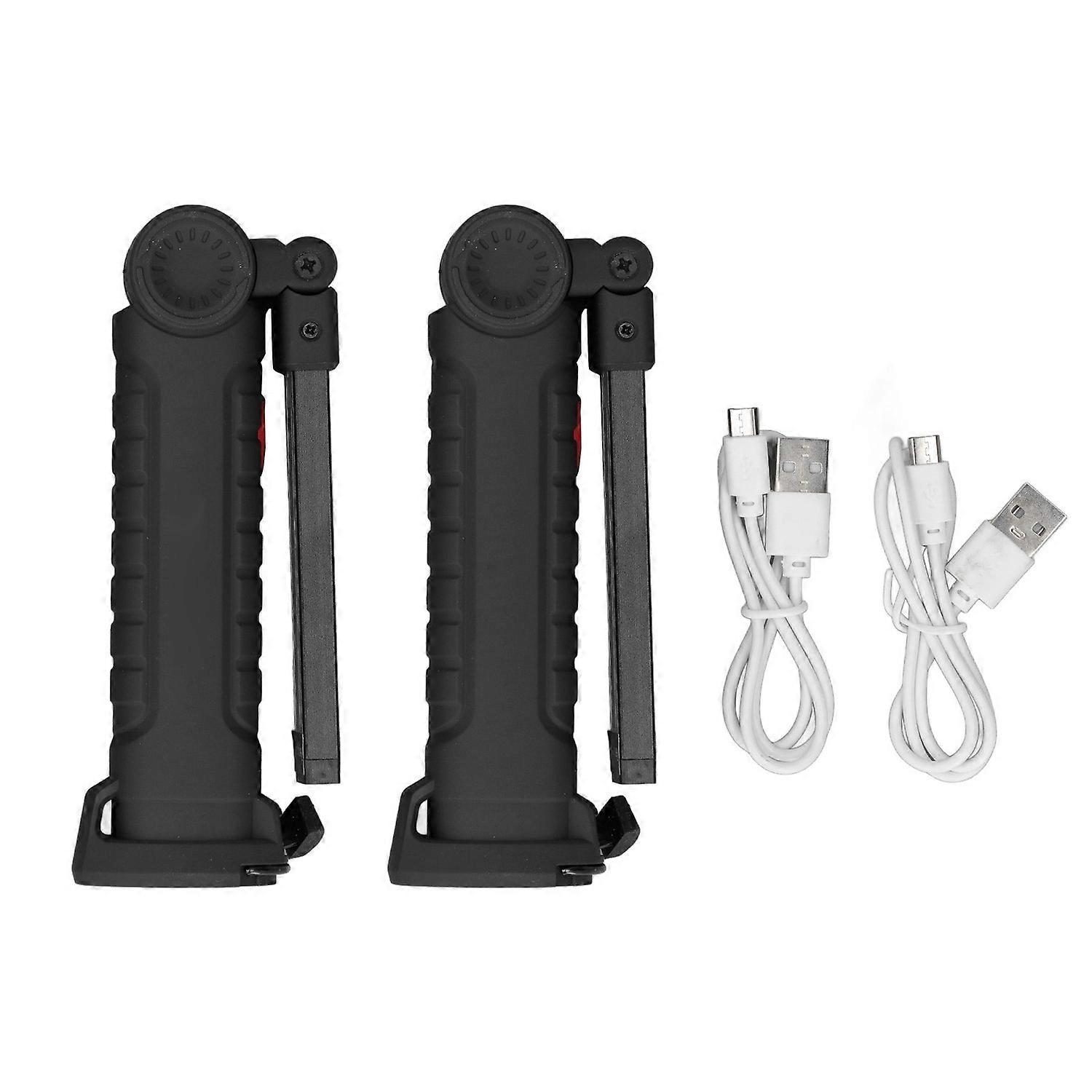 2Pcs Rechargeable LED Work Light with Magnetic Base Outdoor Multi Functional Portable Foldable COB W