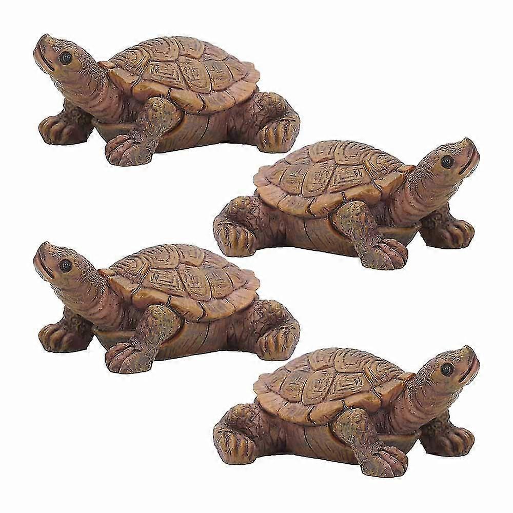 4-pa Mini Simulation Turtle Ornament Realistic Fairy Garden Succulent Plant Pot Ornament