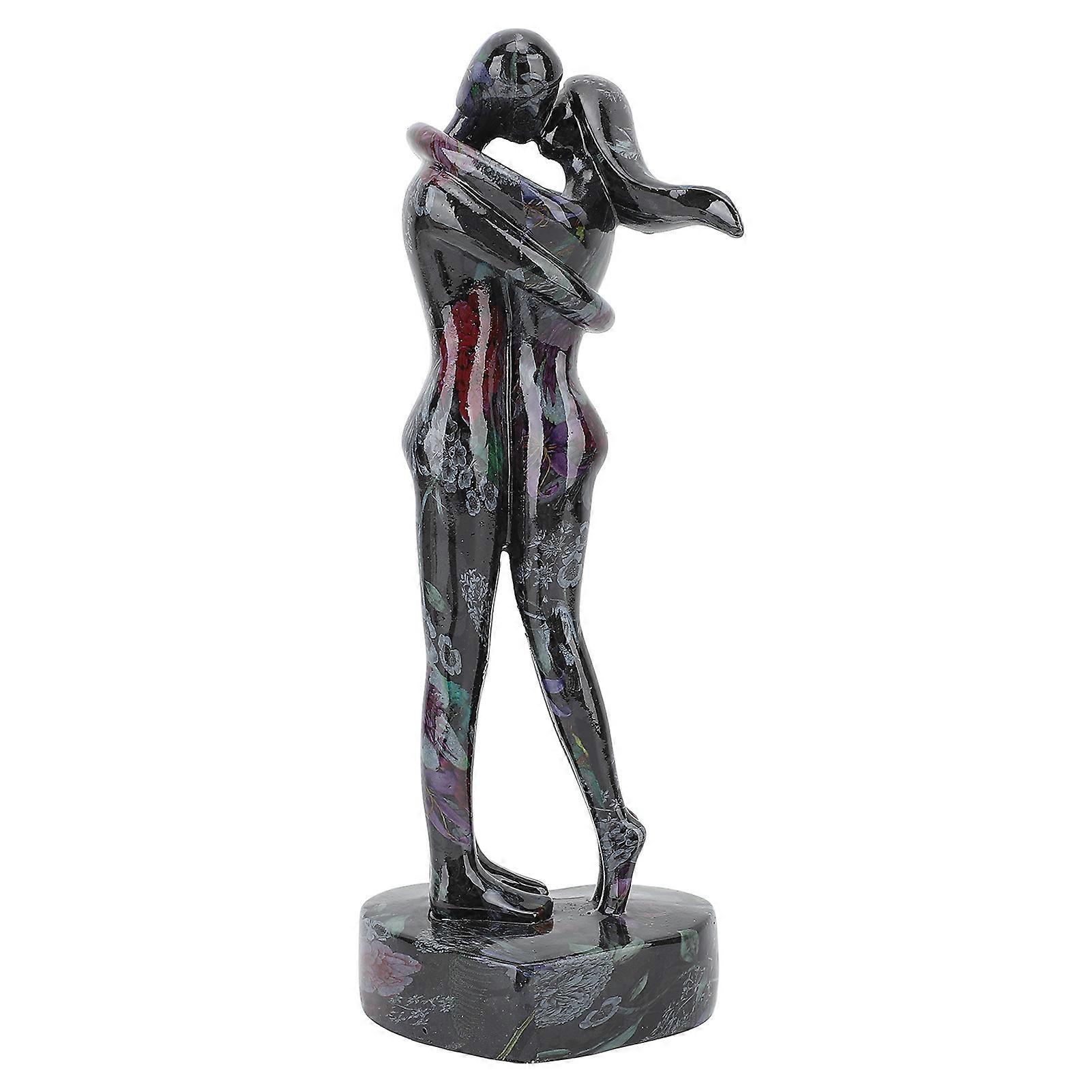Resin Couple Statue Elegant Desktop Figurine Rose