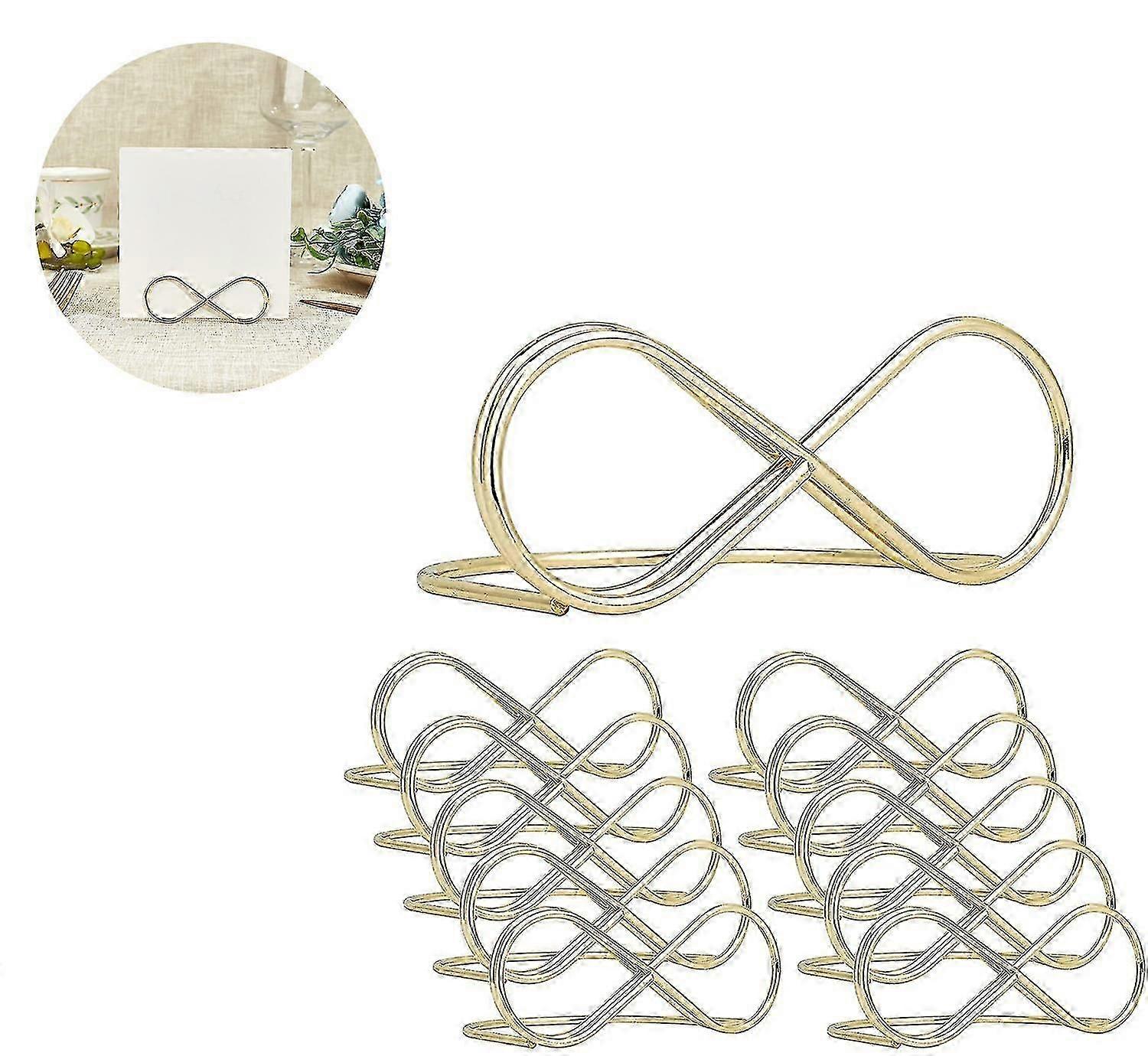 10pcs Gold Iron Message Clip Table Number Holder Stand