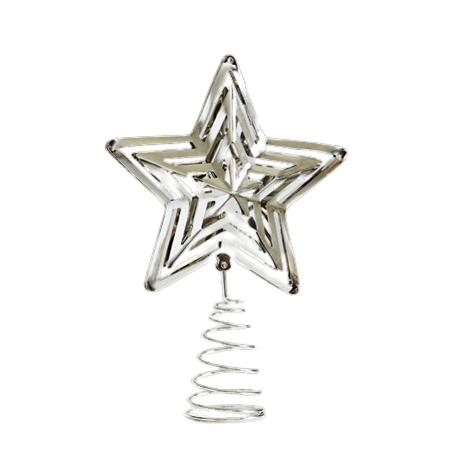 Festive Iron Christmas Tree Five pointed Star Toppers Decorations Perfect Addition Ornament for Holiday Atmospheres