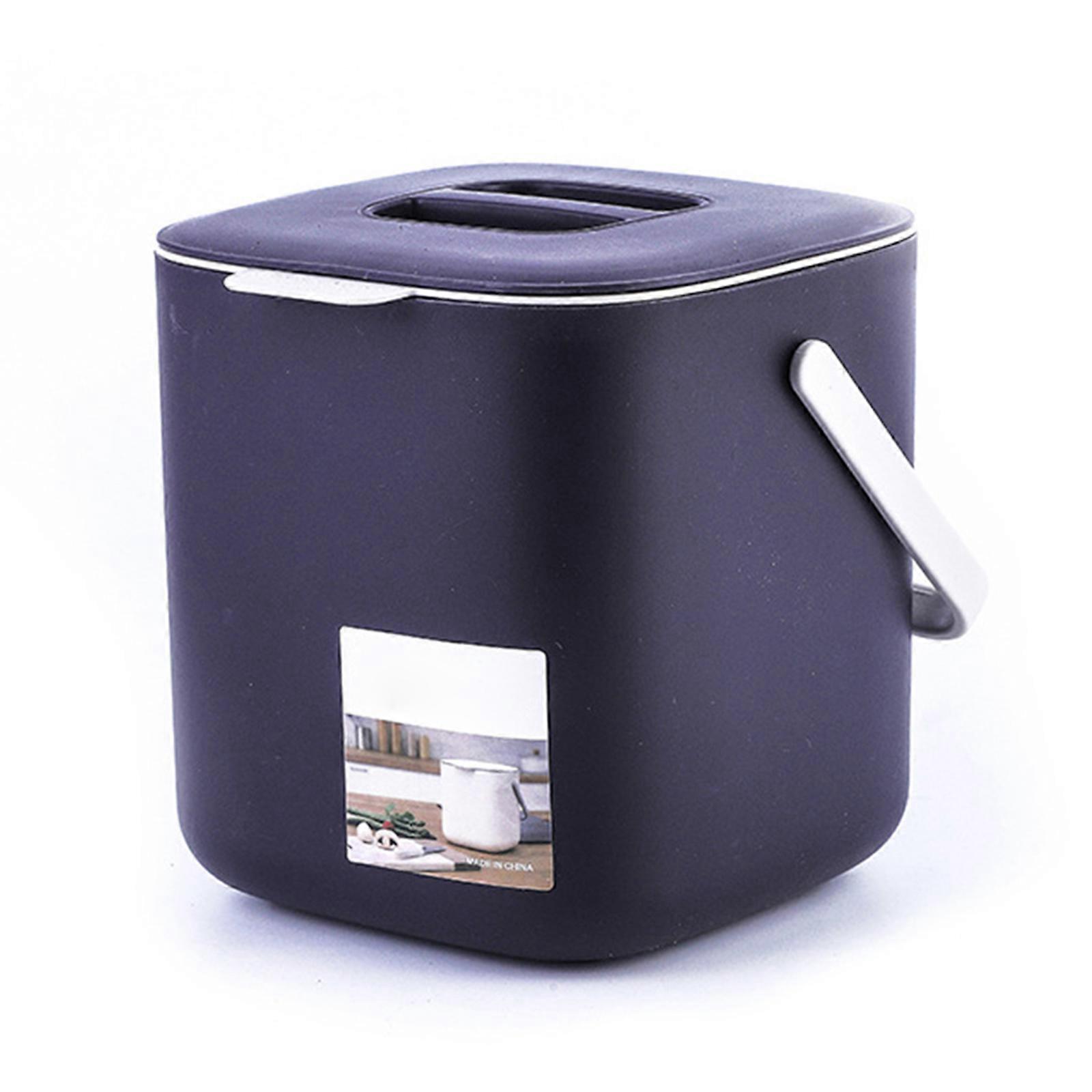 Countertop Compost Bin with Lid 2 Tiers Kitchen Waste Trash Can Indoor Food Composter Trash Keeper Container Easy to Use Plum