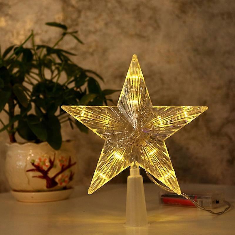 Christmas Tree Top Light LED Glowing Star Lights, Size: Small Battery Model