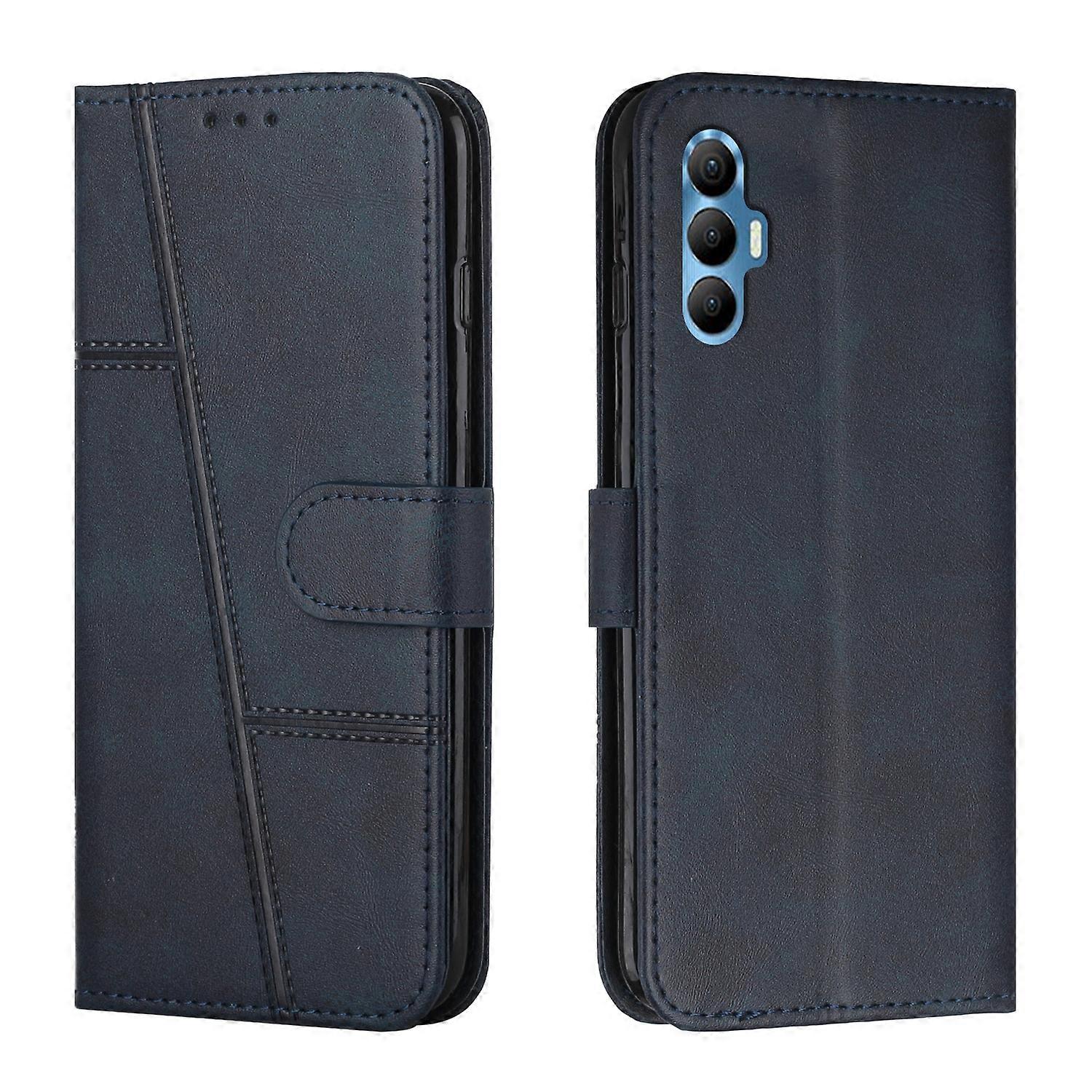 For Tecno Spark 8 Pro Stitching Calf Texture Buckle Leather Phone Case