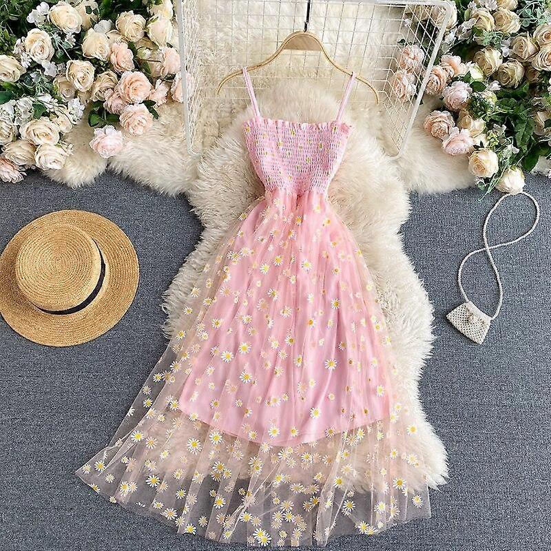 Summer Floral Sweet One Piece Dress Women Print French Elegant Fairy Dresses  Female Korean Off Shoulder Cute Beach Party Dress 2024 | Fruugo UK