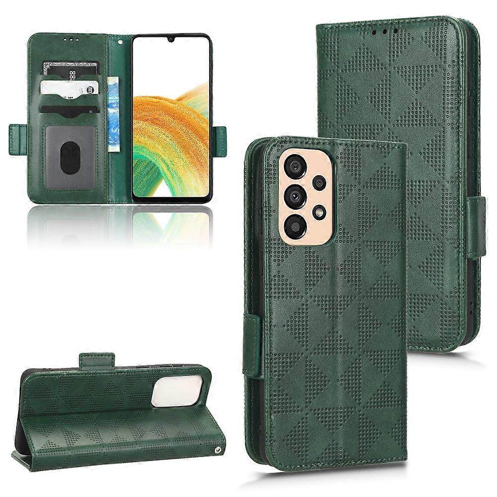 For Samsung Galaxy A33 5G Symmetrical Triangle Leather Phone Case