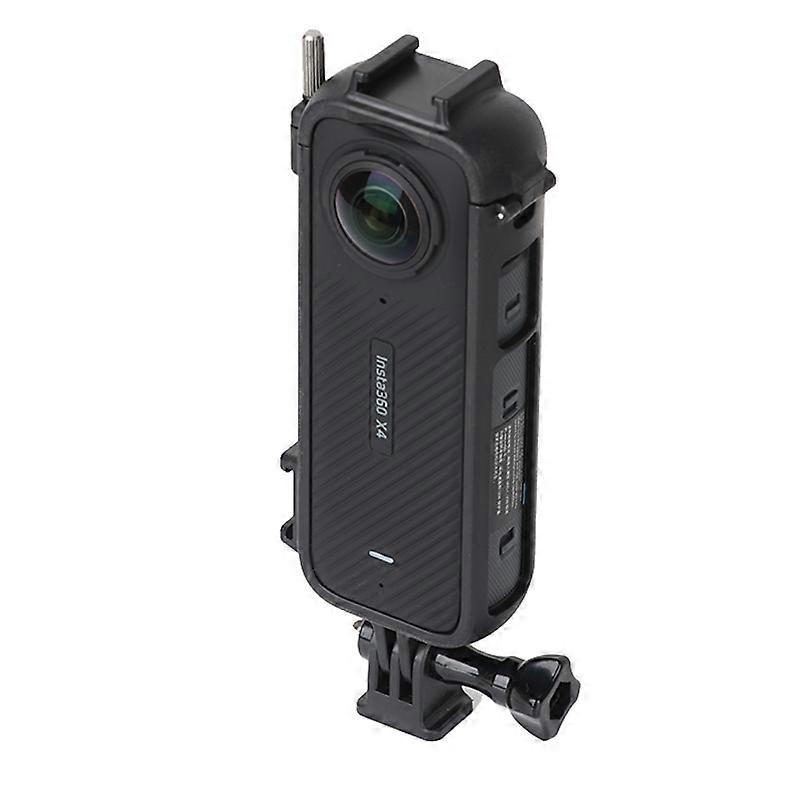 For Insta360 X4 Cold Shoe ABS Plastic Protective Frame with Adapter Mount & Screw (Black)