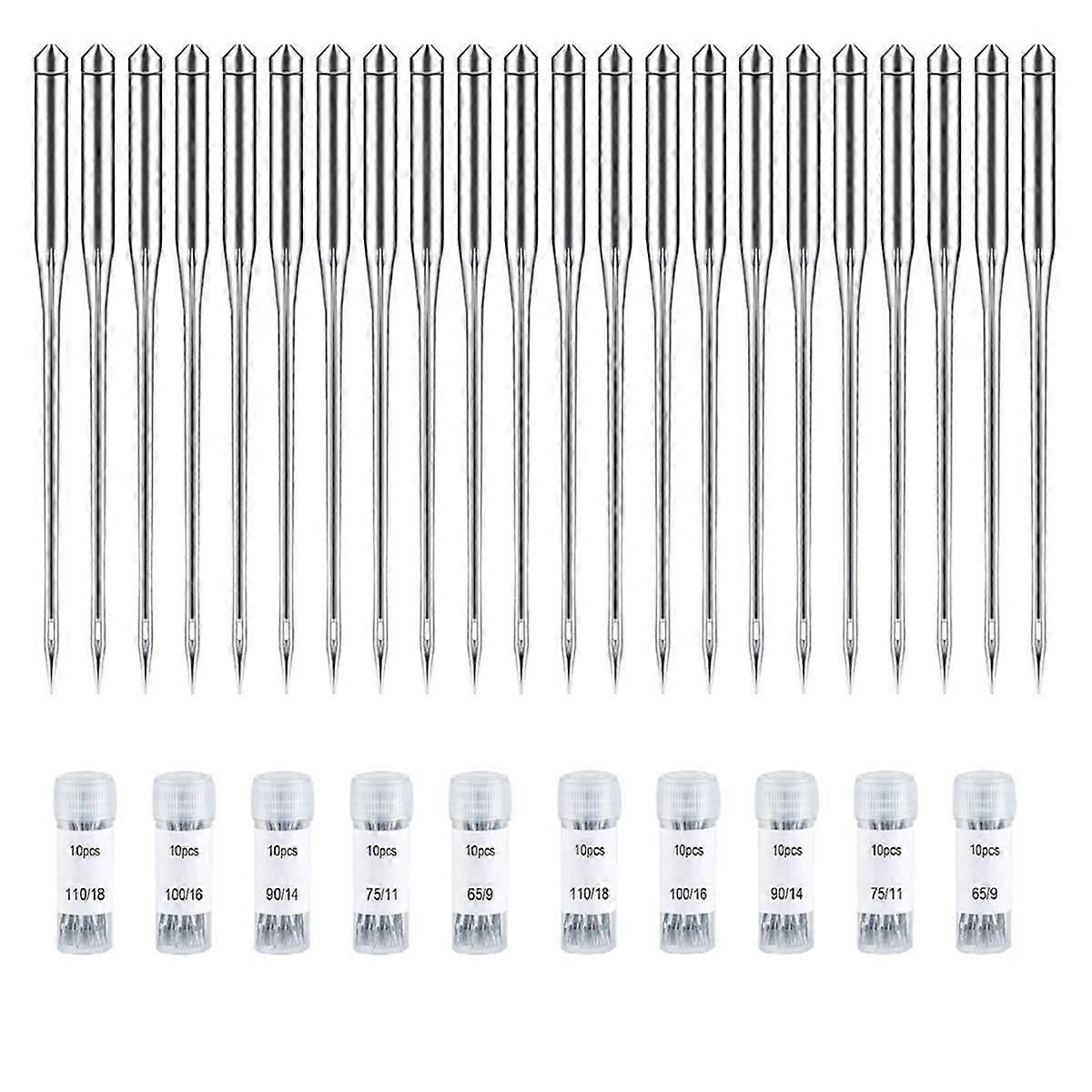 100PCS Sewing Machine Needles Regular Point Needle for Singer , Assorted Size 65/9, 75/11, 90/14, 1